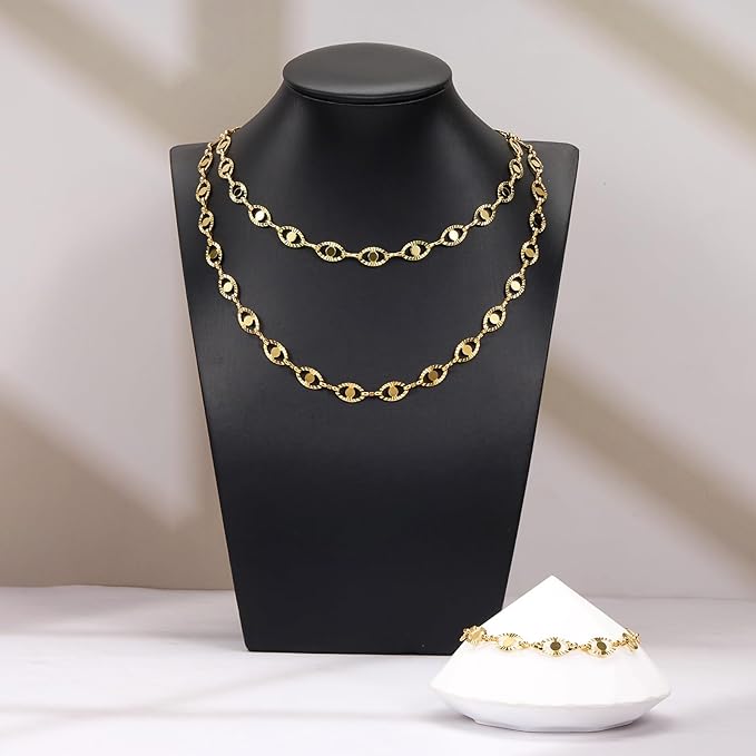 16.4 Feet Gold Plated Oval Link Chains Roll Strong Stainless Steel Chain for Jewelry Making