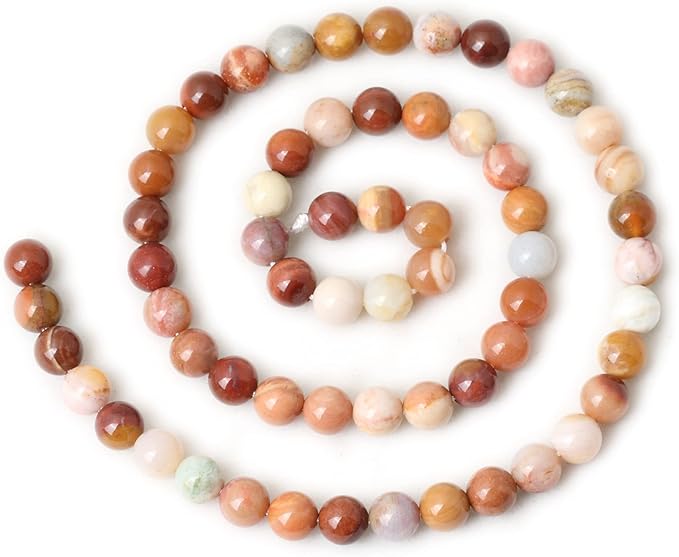 cheavian 60pcs 6mm natural petrified wood jade round loose beads for jewelry making diy bracelet necklace materials 1 strand 15"