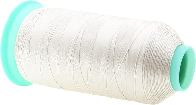 Mandala Crafts Size 92 280D T90 Bonded Nylon Thread - Off White 1100 YDs Tex 90 Heavy Duty Sewing Threads for Leather, Jeans, Weaving, Outdoor Marine Upholstery
