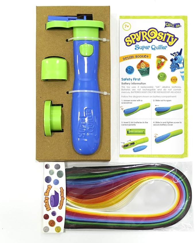 Quill On Spyrosity Super Quiller with Electric Quilling Tool | Paper Quilling Kit | Crafts for Girls Ages 8-12 | Craft Kit |Craft Kit for Kids | Birthday Gift for 8,9,10,11,12 Year Old Girls and Boys