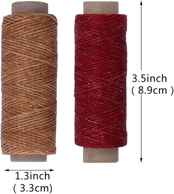 BUTUZE 660 Yards Leather Sewing Waxed Thread - 150D 55Yards Per Spool Stitching Thread for Craft DIY, Bookbinding, Shoe Repairing, Leather Sewing