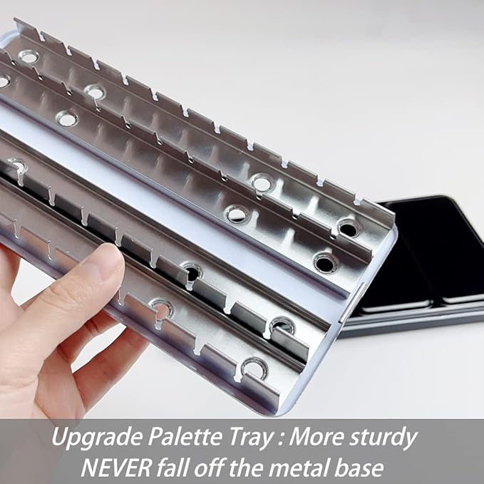 Large Watercolor Palette with 28Pcs Empty Full Pans, Metal Watercolor Paint Tin for Watercolors Oils and Gouache