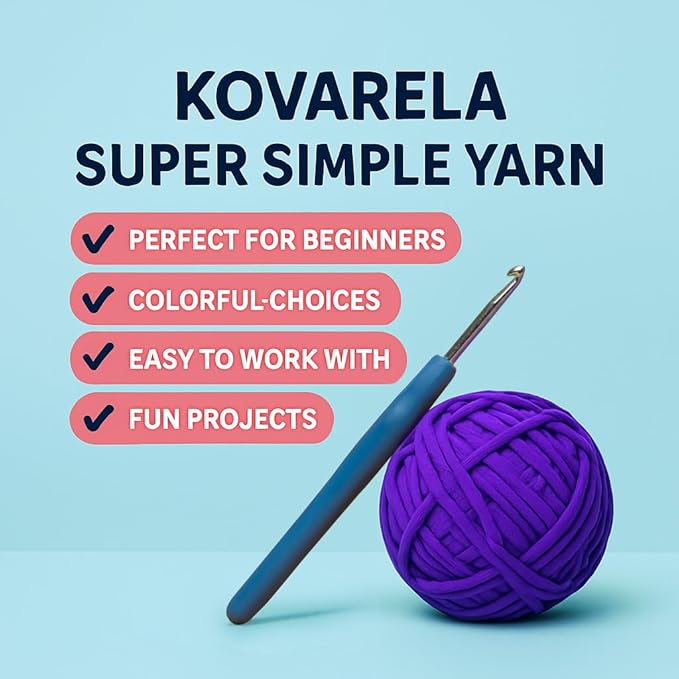 Kovarela Beginners Crochet Kit with Simple Crochet Yarn - with Step-by-Step Video Tutorials (Snow Man)