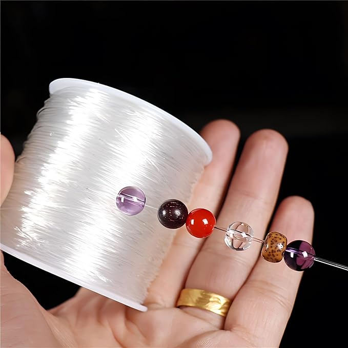 Elastic Bracelet String Cord Stretch Bead Cord for Jewelry Making and Bracelet Making Kits Transparent Stretchy String for Bracelets (Transparent 230ft/70M(0.7mm))