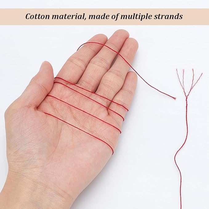 FREEBLOSS 300 Yards Sashiko Thread 6 Skeins 100% Cotton Cord Wine Red Japanese Embroidery Sashiko Threads for Hand Sewing Thick Sashiko Thread for Japanese Embroidery Supplies Embroidery Floss