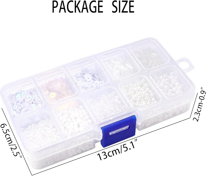 Assorted Beads for Jewelry Making, Glass Seed Bugle Tube Beads Loose Sequins Multiple Sizes for Crafts Sewing Jewelry Making