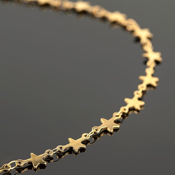 UMAOKANG 5 Meters Gold Plated Chains Bulk Stainless Steel Chain for Jewelry Making Star Craft Decoration Chain Roll
