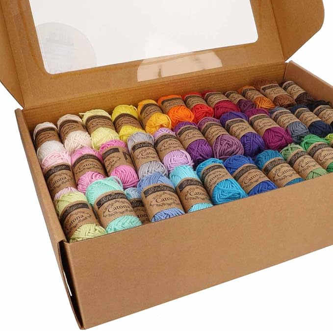 Scheepjes Catona Color Pack, 109 Mini Skeins (10 g Each) Mercerized Cotton Assortment