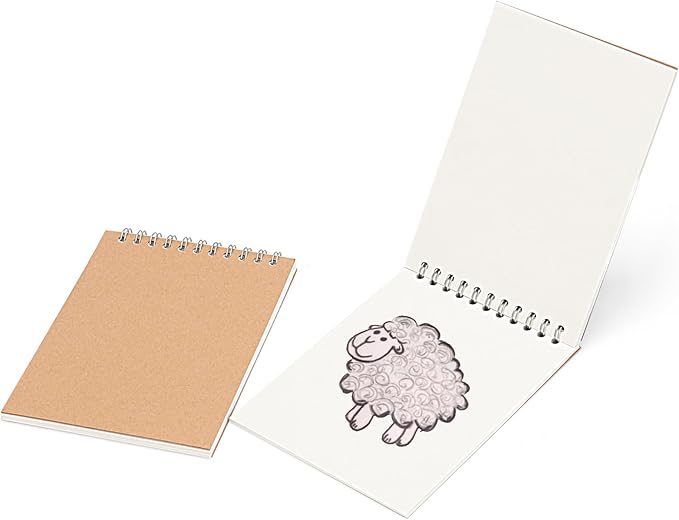 HEIHAK 20 Pack A6 Sketch Notebooks, 120 Pages 60 Sheets Top Spiral Bound Pocket Sketchbooks, Small Spiral Notepads Sketch Pads Bulk for Kids Drawing, Sketching, Painting, Writing, Crafting, 4" x 6"