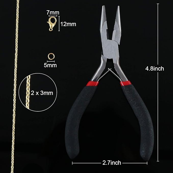 JOVITEC 39.4 Feet 2 mm Gold Chain for Jewelry Making Gold Link Necklace Chains with 30 Pieces Lobster Clasps and 100 Pieces Jump Rings for DIY Jewelry Making Accessories