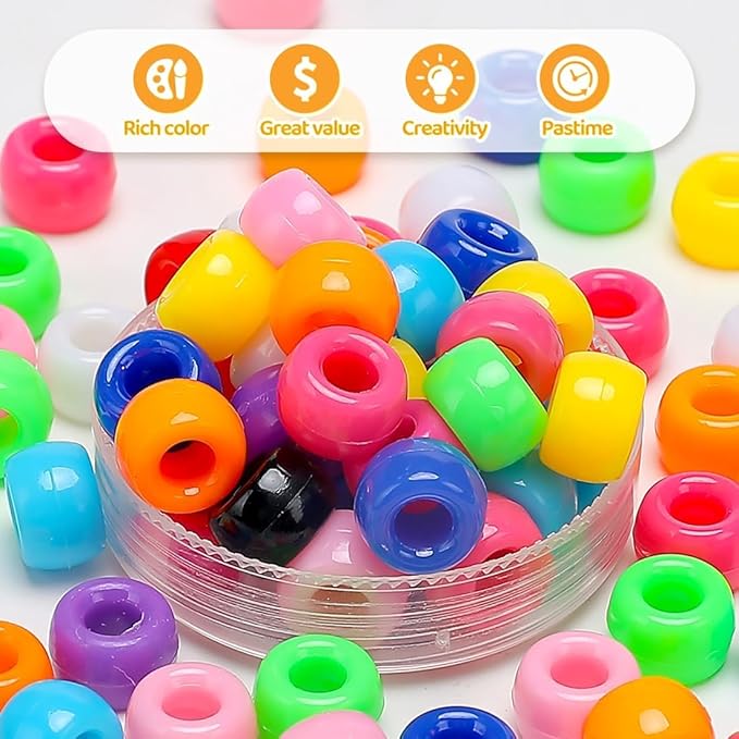 8000 pcs pony beads bulk for bracelet multi-colored making beads for hair braiding diy crafts kandi jewelry key chains and ornaments decorations boxed