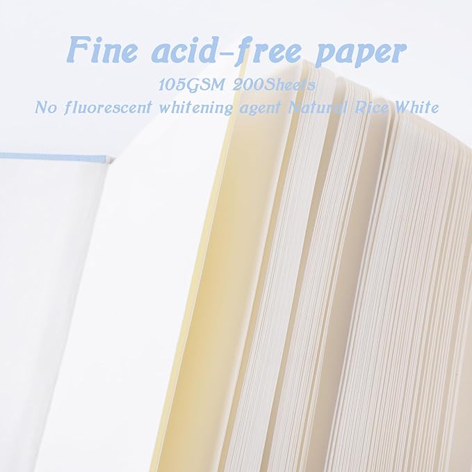 Mix Media Pad,3.5"x5.5" Small Hardcover Leather Art Sketchbook,105 GSM 200 Sheets/400 Pages Acid Free Artistic Painting Drawing Sketching Writing Paper, Handy Pocket Journal Notebook.Blue