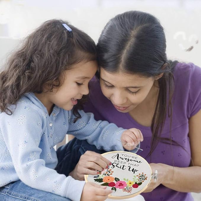 Cooliya Mothers Day Gifts for Mom from Daughter Son - Embroidery Kit for Beginners - Embroidery Starter Kit Craft Kit Cross Stitch Kit - Birthday Gift for Women, Best Friend, Daughter, Mom, Coworker