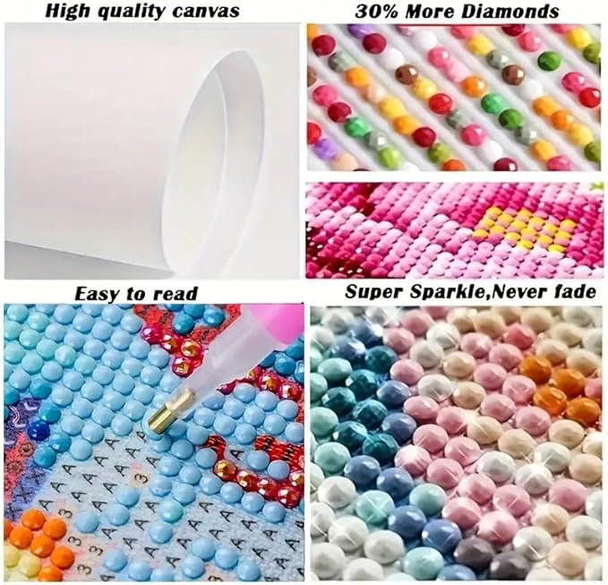 STGLCR 5D Beach Scenic Diamond Painting, Road Diamond Painting Kit for Adults, Diamond Art Kits for Begginners DIY Full Drill Crystal Rhinestone Arts and Crafts 16x12inch