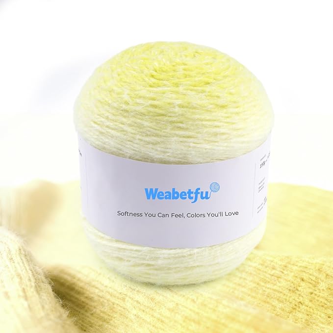 Weabetfu Gradient Cake Yarn for Crocheting & Knitting-Ombre Yarn Cake of 200g/7.05oz.-80% Acrylic,20% Nylon|Light Weight&Soft Crochet Yarns for Scarves,Blankets & Garments-15