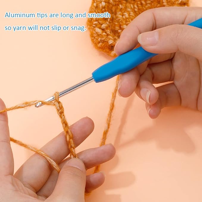 Crochet Hook, 4.0 mm Ergonomic Crochet Hook, Crochet Needles for Arthritic Hands, Knitting Needles with Soft Handle Beginners and Experienced Hobbyists (4.0 mm)