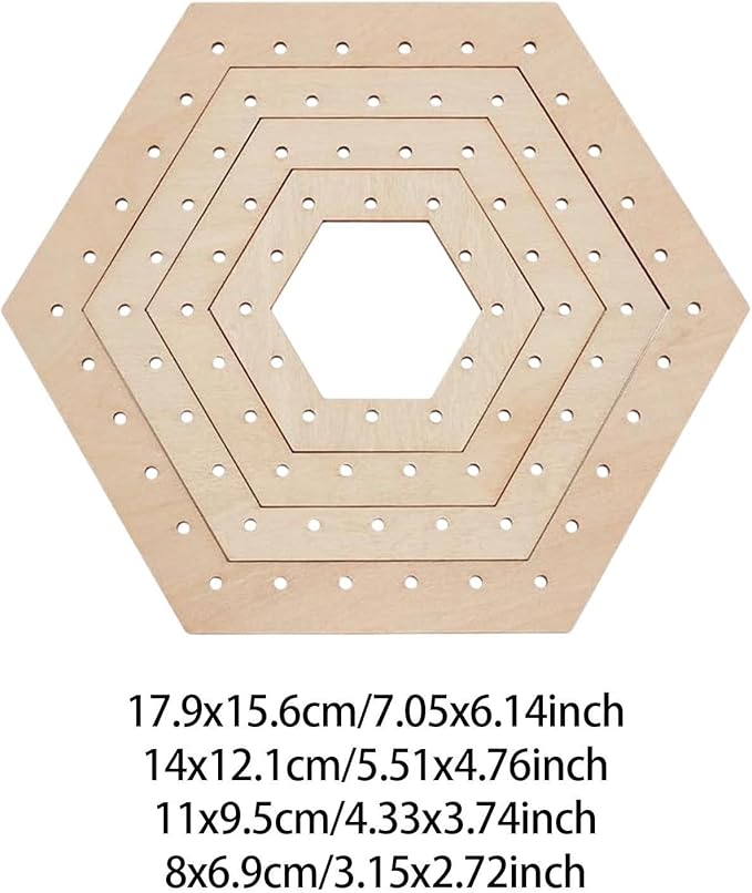 Wood Knitting Loom Kit DIY Weaving Art Easy to Use Weaving Tools Weaving Supplies for Scarf Knitted Crafts Craft Enthusiasts, Hexagonal 4pcs Set