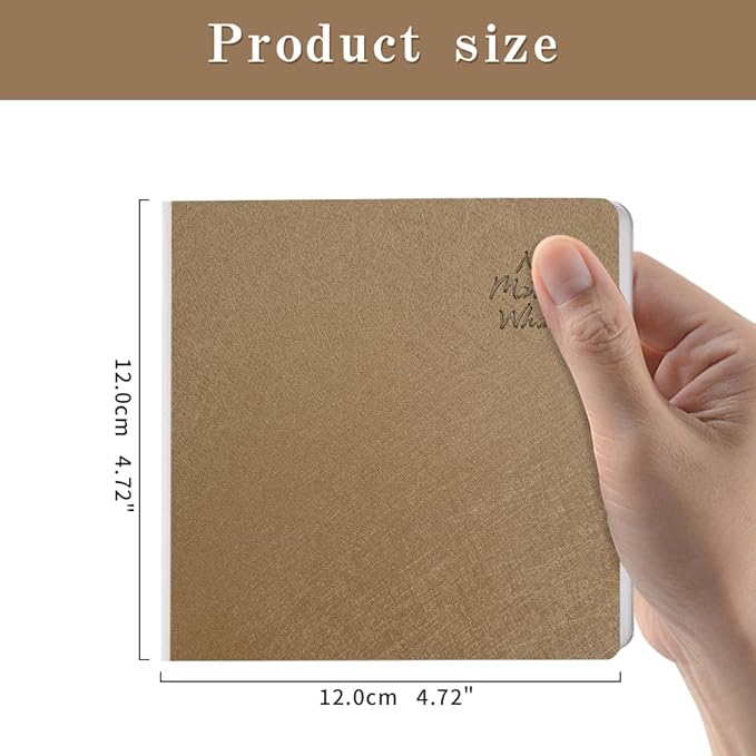 Mifuner Pink Champagne Hardcover Sketchbook Square Hardbound Sketch Journal 4.7 x 4.7 Inch 42 Sheets Art Book 250GSM Ultra Smooth Paper Ideal for Pencils,Water Color Pen,Marker Pen