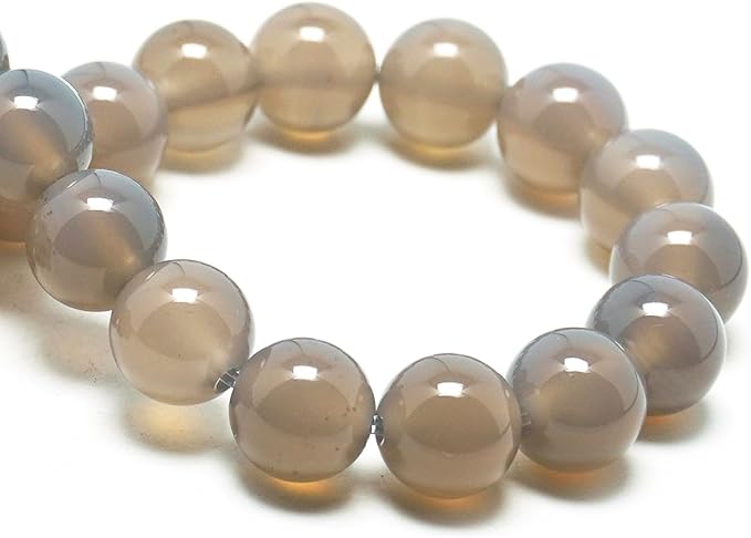 Natural Stone Beads Gemstone Beads for Jewelry Making - 10mm Round Loose Beads for Bracelets(34-37pcs, Gray Agate)