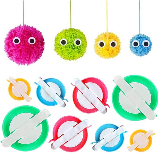 Knewmart Pompom Maker,4 Sizes Pom pom Makers for Fluff Ball Weaver Needle Craft DIY Wool Knitting Craft Tool Set Decoration (8)