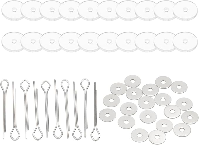 PATIKIL 14mm Doll Joints, 10 Set Removable Cotter Pin Joints Connector and Acrylic Tray for Bear Limbs Making Head Joints DIY Crafts Accessories