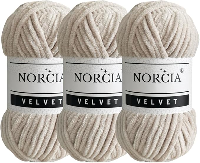 Soft Velvet Yarn Chenille for Crocheting Super Bulky 3x100g (3x74.3 yds) Baby Blanket Yarn for Knitting Amigurumi