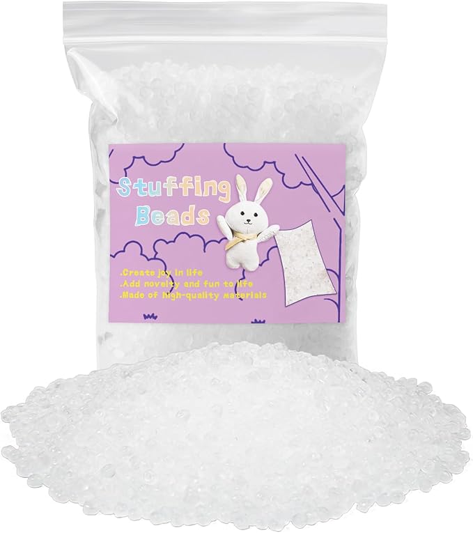 FTEVEN 910g / 2LB Stuffing Beads, Premium Plastic Weight Stuffed Beads, Poly Pellets Weighted Stuffing Bead, Stuffing for Stuffed Animals, Bean Bags, Pillow Cushion
