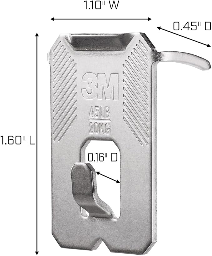 3M CLAW(TM) 45 lb. Drywall Picture Hanger With Spot Markers, Heavyweight Hanging Solution for Room Decor and Office Decor, Including Mirrors or Large Art – 4 Count (Pack of 1)