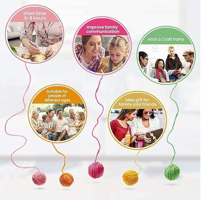GLAECYY Latch Hook Kits Rug Crochet Yarn Kit Cushion Colour Pre-Printed Canvas Rug Needlework DIY Hook and Latch Kit (Seaside Penguin)
