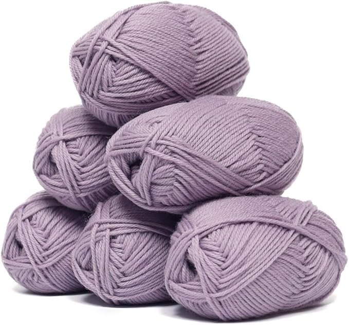 Alpaca Warehouse 100% Pure Wool Yarn Superwash Set of 3 Skeins (300 Grams) DK Weight - Sourced Directly from Peru - Heavenly Soft and Perfect for Knitting and Crocheting (Dream Lilac - 6 Skeins)
