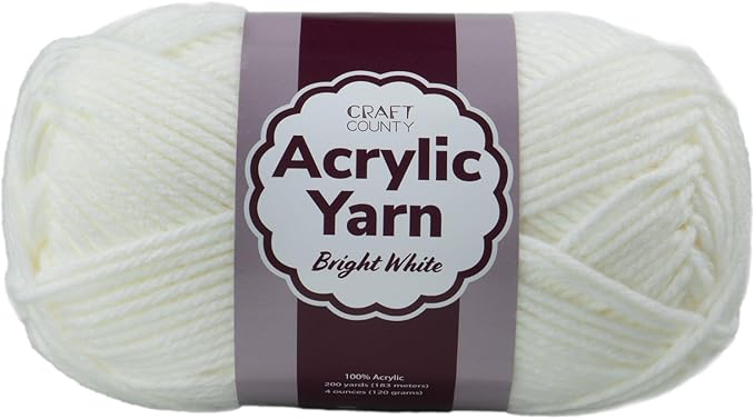 Craft County Medium 4 Acrylic Yarn – 200 Yards of Super Vibrant Yarn for Blankets, Scarves, Hats, & More!