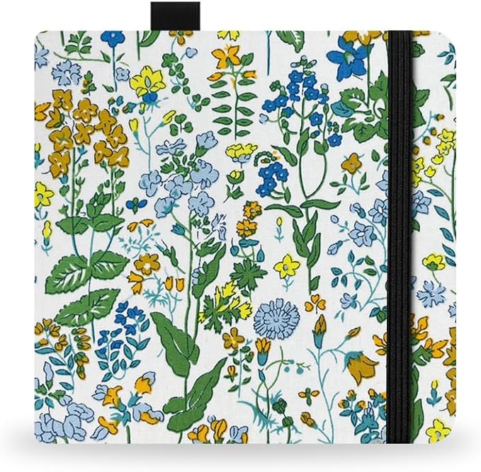 Square 5.1X5.1" 300gsm Watercolor Journal Hardbound 40pgs（20 Sheets Front Back 2 Textures）Travel Size for Calligrapher Colored Pencil Watercolor Sketch Handmade Cloth Cover Notebook Leaf Grass