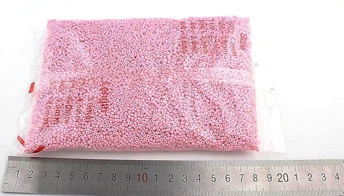Perlin Glass Seed Beads 2mm 11/0 Round Mini Small Pony Beads 6500pcs for Making Earrings Bracelets Pendants Waist Jewelry DIY Handmade Opaque Color Kit (Pink)