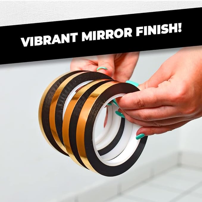 WOD MPFT2 Black Metalized Polyester Mylar Film Tape with Acrylic Adhesive, 1/2 inch x 72 yds. Vibrant Mirror Black Tape, Decor Tape for Detailing Accent Wall, Graphic Arts, Car and Boat Trim