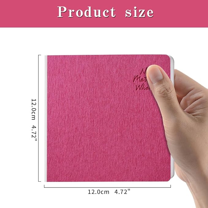 Mifuner Rosered Hardcover Sketchbook Square Hardbound Sketch Journal 4.7 x 4.7 Inch 42 Sheets Art Book 250GSM Ultra Smooth Paper Ideal for Pencils,Water Color Pen,Marker Pen