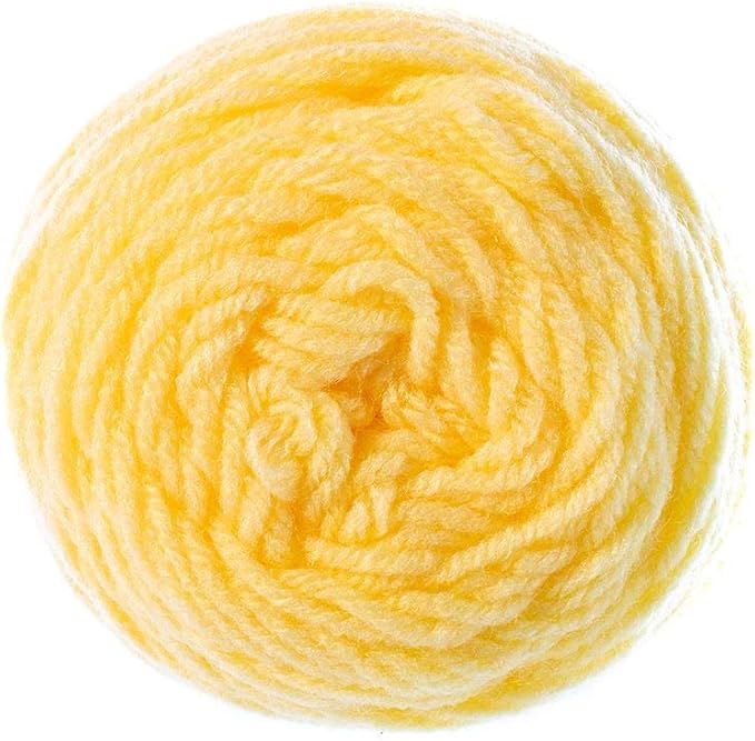 Craft County Size 4 (Medium) 100% Acrylic Fiber Yarn – Variety of Color and Pattern Options – Great for Crochet, Knitting, and Weaving (Lemon)