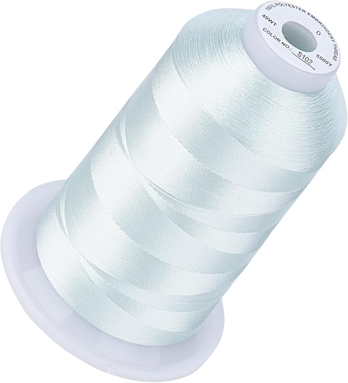 Simthread 5500Yds Embroidery Thread, 5000M High-Yardage 40WT 100% Polyester Thread – 170+ Vivid Colors, High-Speed Rated – Compatible with Brother, Singer, Janome & More - Whisper Gray S102