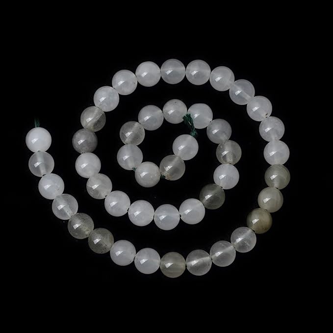 cheavian 45pcs 8mm natural light green ice quartzite crystal round loose beads for jewelry making 1 strand 15"