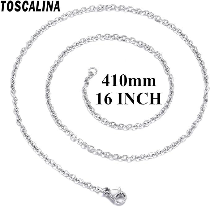 30 pack 16 inch necklace chain stainless steel link cable chain necklace with lobster clasps for diy jewelry making