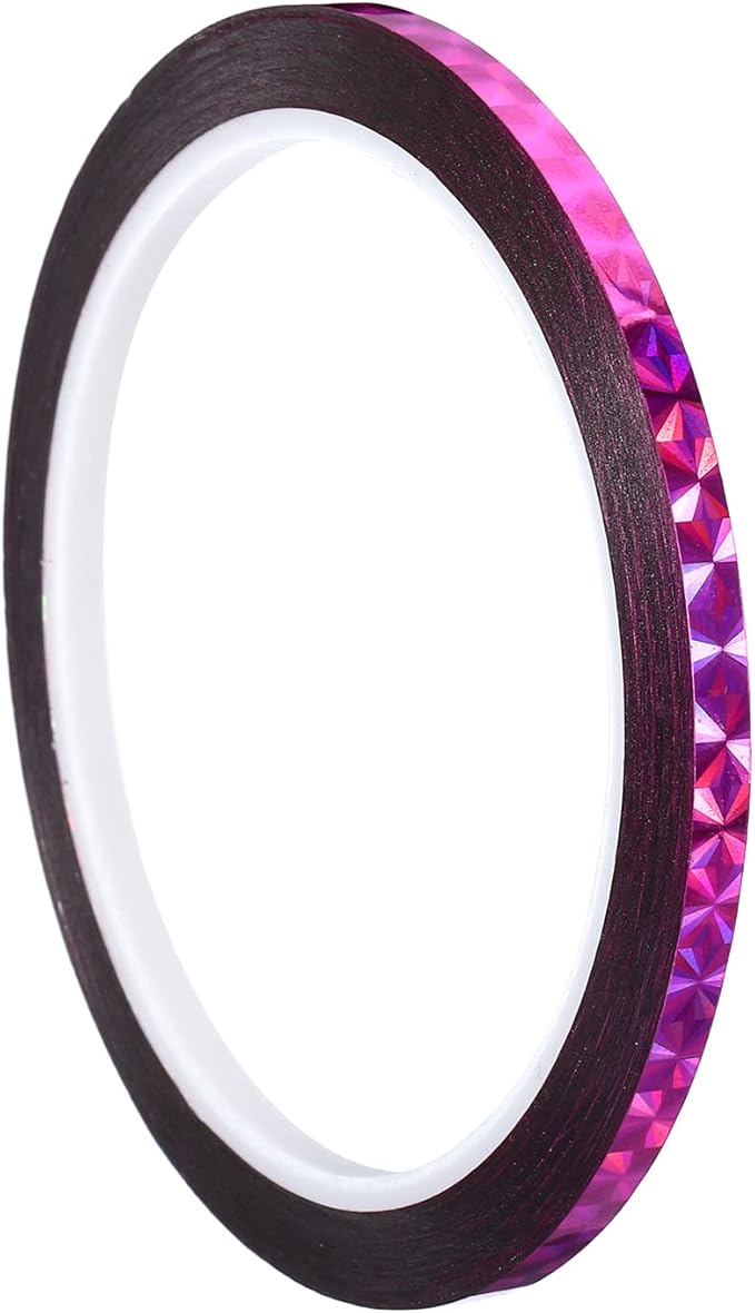 PATIKIL Prism Tape 0.2 Inch x 55 Yards, Holographic Metalized Reflective Adhesive for Detailing Accent Wall Decor Art, Rose