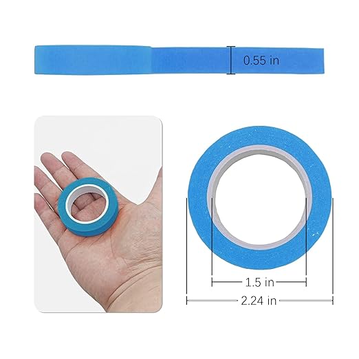 8PCS Colored Masking Tape - Blue Painters Tape, Tape for Kids Art Supplies, Great for Crafts, Labeling, DIY Decorative, 1/2 Inch Colored Tape Rolls- Tiny Size