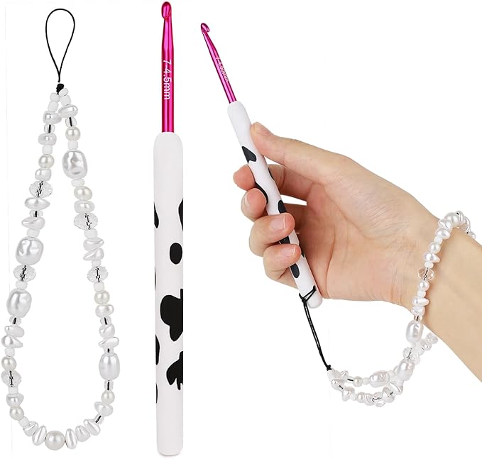 Coopay Crochet Hooks, Crochet Hook with Soft Polymer Clay Handle and Attached Bracelet - Stylish & Practical - 4.5mm (7)