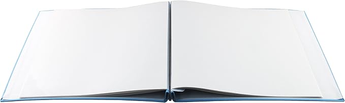 MCS Expandable 10-Page Fabric Scrapbook Album with Photo Opening Cover and 12 x 12 Inch Pages, 13.5 x 12.5 Inch, Sky Blue