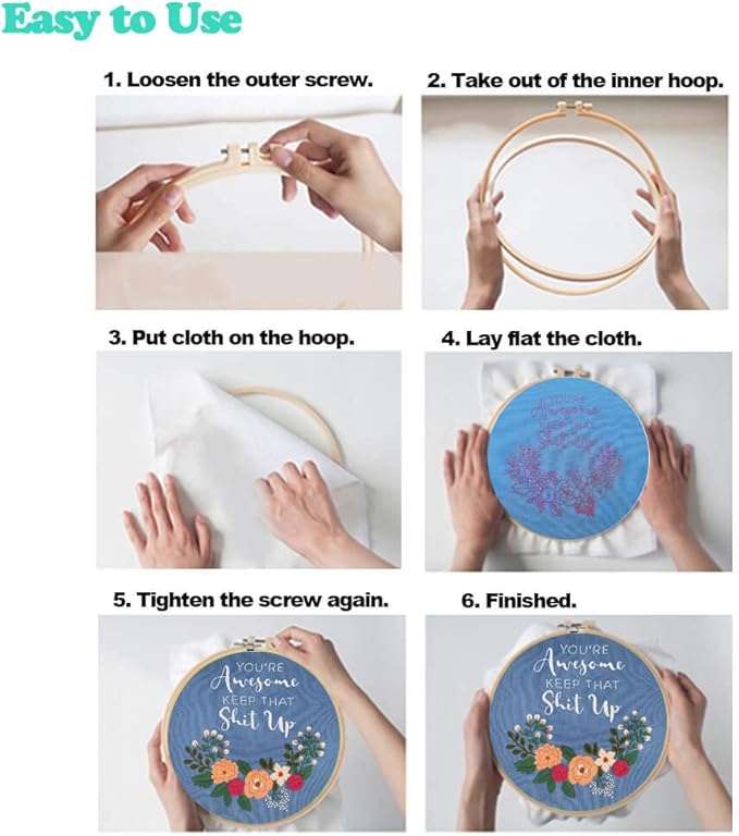 Cooliya Mothers Day Gifts for Mom from Daughter Son - Embroidery Kit for Beginners - Embroidery Starter Kit Craft Kit Cross Stitch Kit - Birthday Gift for Women, Best Friend, Daughter, Mom, Coworker