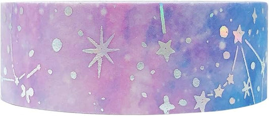 allydrew Gold and Silver Foil Washi Masking Tape, 15mm x 5M, Constellations