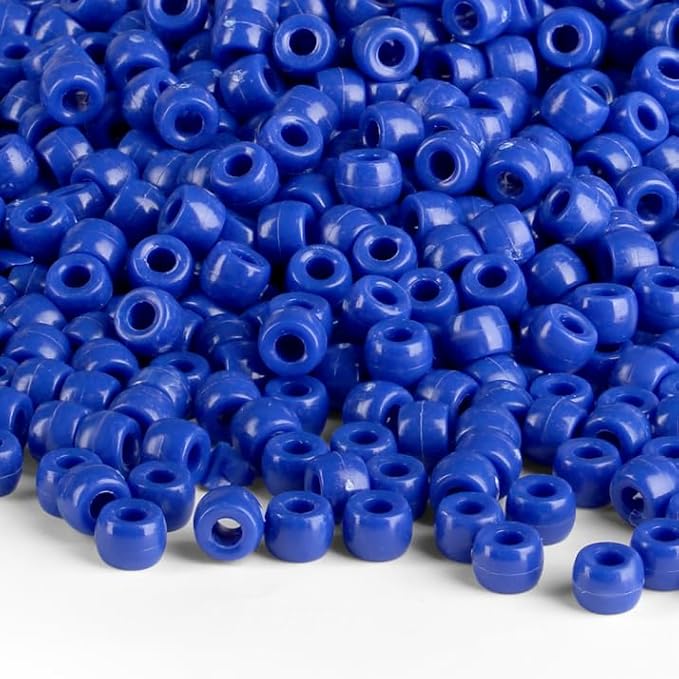 Blue Pony Beads 1000Pcs 9mm Pony Beads Bulk Blue Beads for Friendship Bracelets Kandi Beads Hair Beads for Braids Beads for Crafts