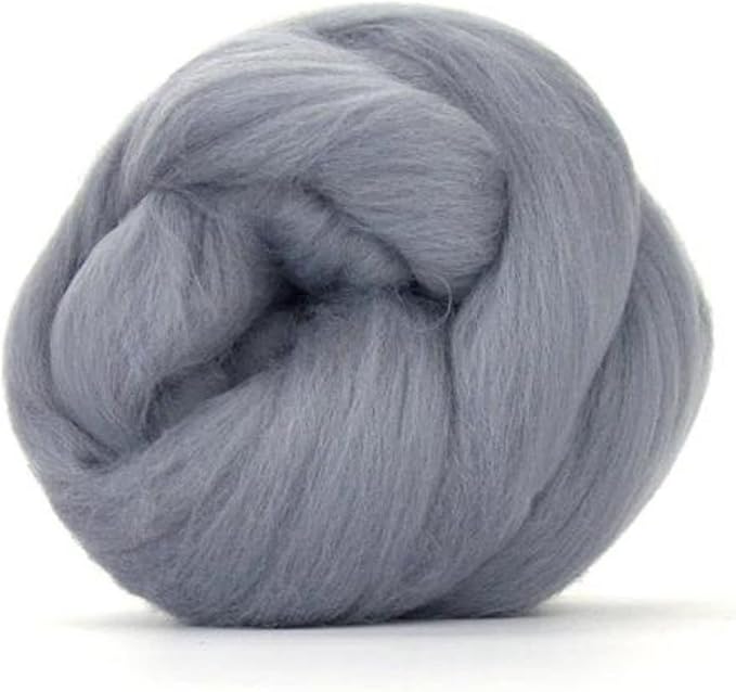 Revolution Fibers Merino Wool Combed Top | 1 lb Premium Wool Roving | 22 Micron, Best Merino Wool for Spinning, Tapestry, Needle Felting, Big Yarn Roving and Wall Hangings (Ash Gray)