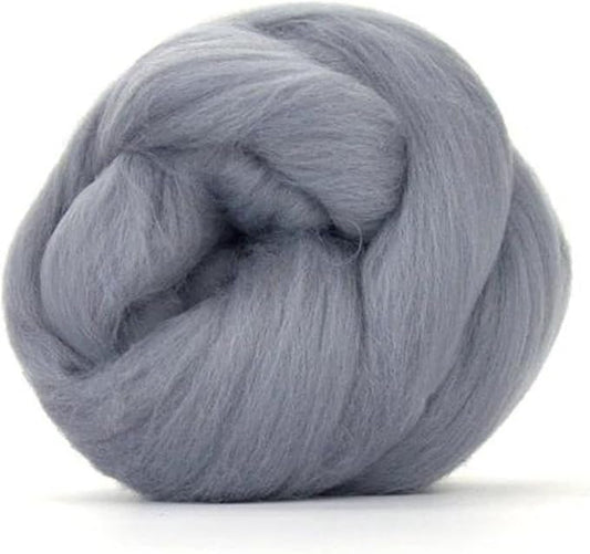 Revolution Fibers Merino Wool Combed Top | 1 lb Premium Wool Roving | 22 Micron, Best Merino Wool for Spinning, Tapestry, Needle Felting, Big Yarn Roving and Wall Hangings (Ash Gray)