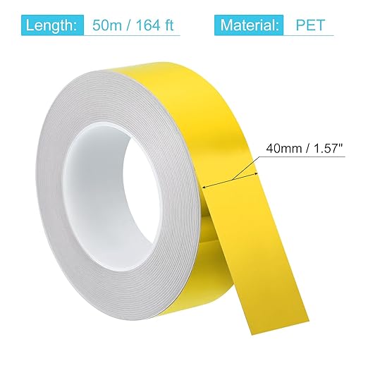 uxcell Metallic Tape, 1.57 in x 164 ft Self Adhesive Metalized Polyester Film Tape Waterproof Shiny Washi Tape for Walls Graphic Arts Gifts Wrapping Crafts Decoration, Gloss Gold
