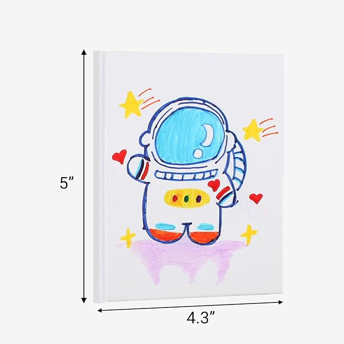 zmybcpack 12 pack small white hardcover blank book 4.3x5.5 inch, hardcover blank book for kid to write stories, draw sketchbooks (white, 22 sheets/ 44 pages each